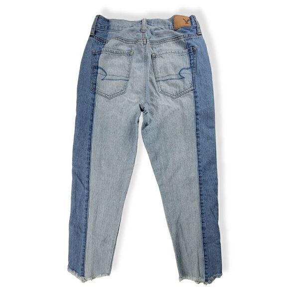 American Eagle Two tone Vintage High Rise Jeans Size 4 - Picture 2 of 3